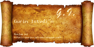Gurin István névjegykártya